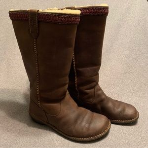 UGG Swell Nubuck Tall Leather Boots Size 10